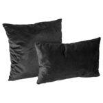 6x Black 60cm x 40cm Rectangle Velvet Cushions Large Scatter Cushions with Cover - Image 4
