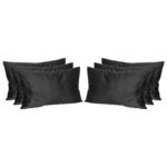 6x Black 60cm x 40cm Rectangle Velvet Cushions Large Scatter Cushions with Cover