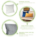 6x Black 60cm x 40cm Rectangle Velvet Cushions Large Scatter Cushions with Cover - Image 2
