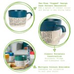 6x Blue 450ml Dipped Dash Stoneware Coffee Mugs Large Ceramic Tea Cups Set - Image 2