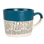 6x Blue 450ml Dipped Dash Stoneware Coffee Mugs Large Ceramic Tea Cups Set - Image 5