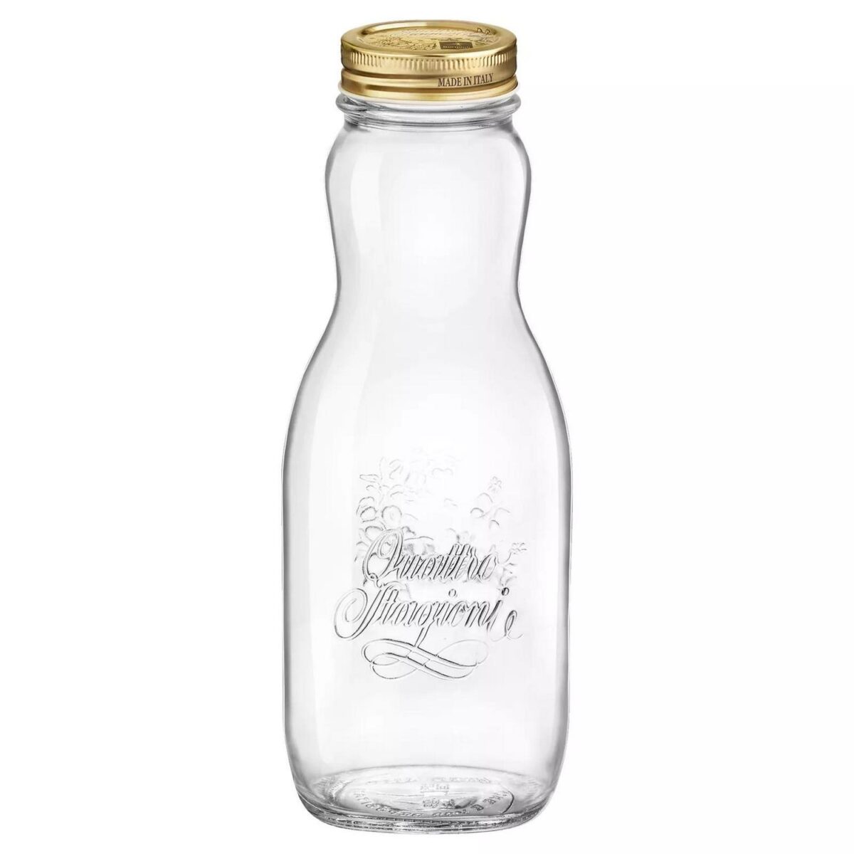 6x Bormioli Rocco 1L Quattro Stagioni Glass Juice Bottles with Screw Top Lid - Image 4