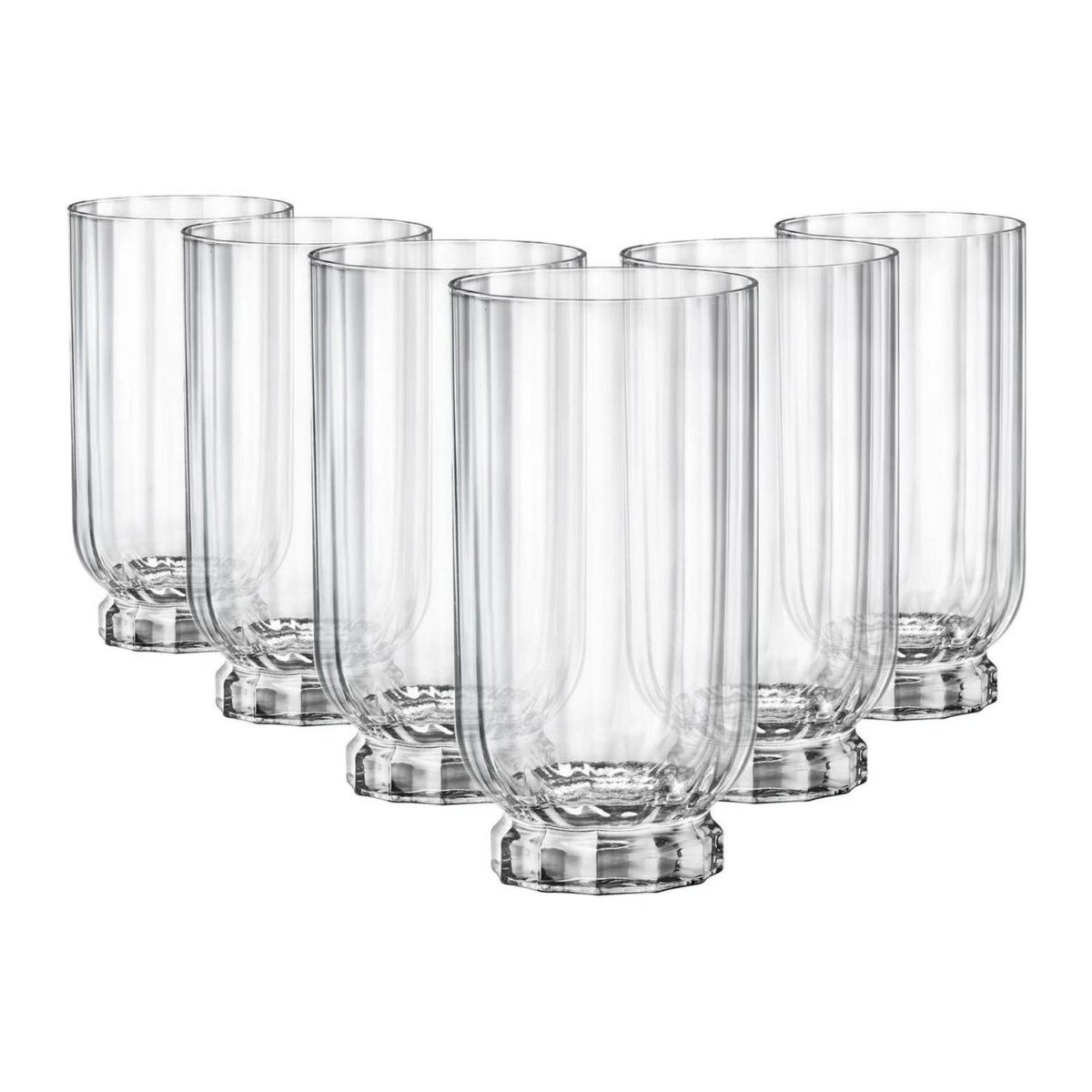 6x Bormioli Rocco Florian Highball Glasses Glass Drinking Tumblers 430ml Clear - Image 1