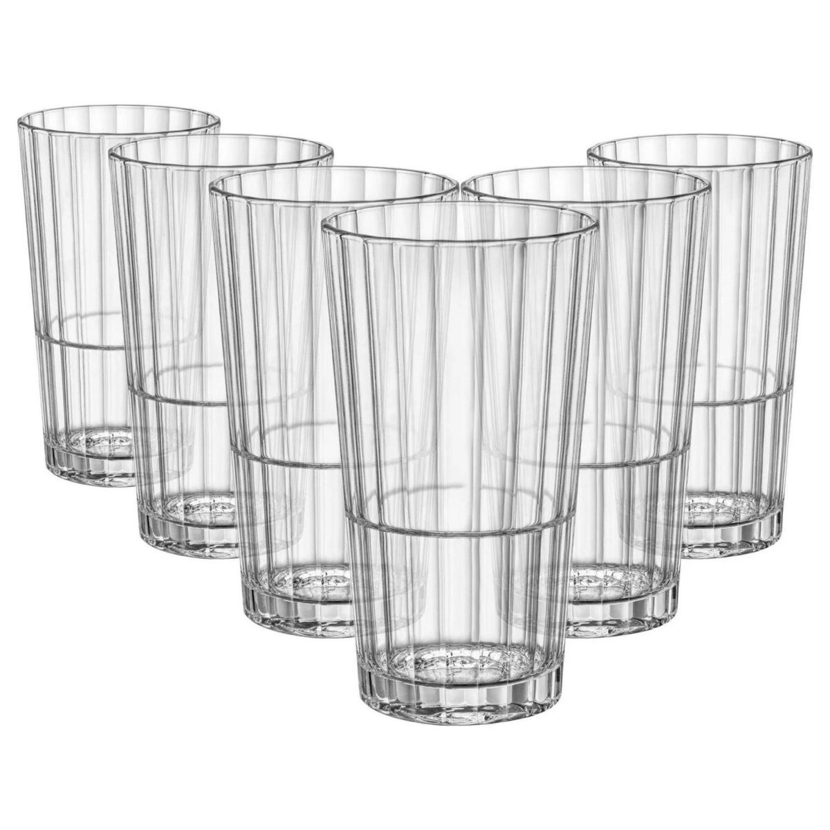6x Bormioli Rocco Oxford Bar Highball Glasses Drinking Tumblers 395ml Clear - Image 1