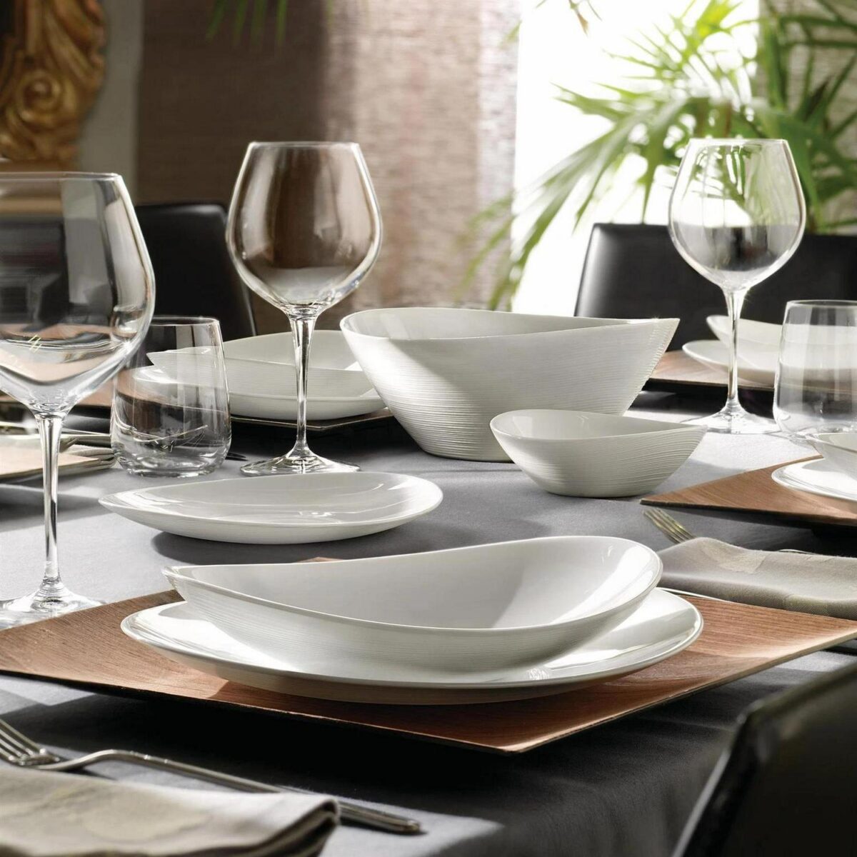 6x Bormioli Rocco White 23cm Glass Prometeo Oval Soup Plates Dinner Pasta Set - Image 6