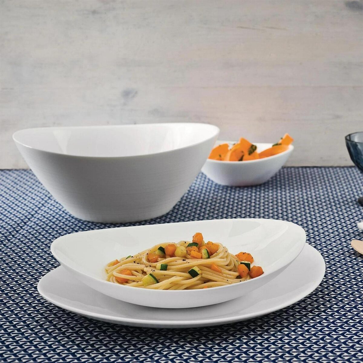 6x Bormioli Rocco White 23cm Glass Prometeo Oval Soup Plates Dinner Pasta Set - Image 5