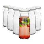 6x Brocca Glass Carafes and Silicone Lids Decanter Water Iced Tea 700ml Clear