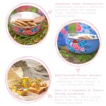 6x Buttercup Pansy 14.5cm Stainless Steel Hand-Painted Picnic Snack Bowls - Image 2