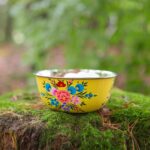 6x Buttercup Pansy 14.5cm Stainless Steel Hand-Painted Picnic Snack Bowls - Image 6