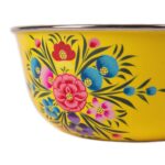 6x Buttercup Pansy 14.5cm Stainless Steel Hand-Painted Picnic Snack Bowls - Image 4