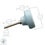 6x Ceramic Cabinet Knobs Kitchen Cupboard Door Drawer Handles Blue Button - Image 3