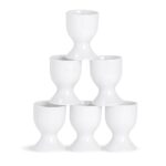 6x Classic White Egg Cups Porcelain Breakfast Hard Soft Boiled Eggs 5cm