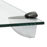 6x Clear 60cm Floating Glass Wall Shelves Bathroom Shelf with Chrome Brackets - Image 4