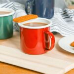 6x Coloured Enamel Mugs Metal Camping Tea Coffee Hot Drinks Cups Set 375ml Red - Image 4