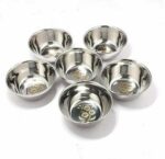 6x Cotton Pansy 14.5cm Stainless Steel Hand-Painted Picnic Snack Bowls - Image 9
