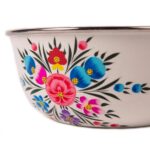 6x Cotton Pansy 14.5cm Stainless Steel Hand-Painted Picnic Snack Bowls - Image 4