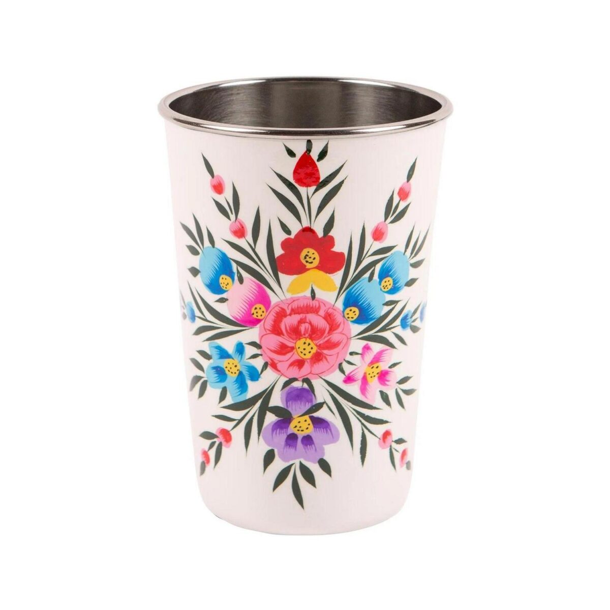6x Cotton Pansy 400ml Stainless Steel Picnic Tumblers Reusable Party BBQ Set - Image 4