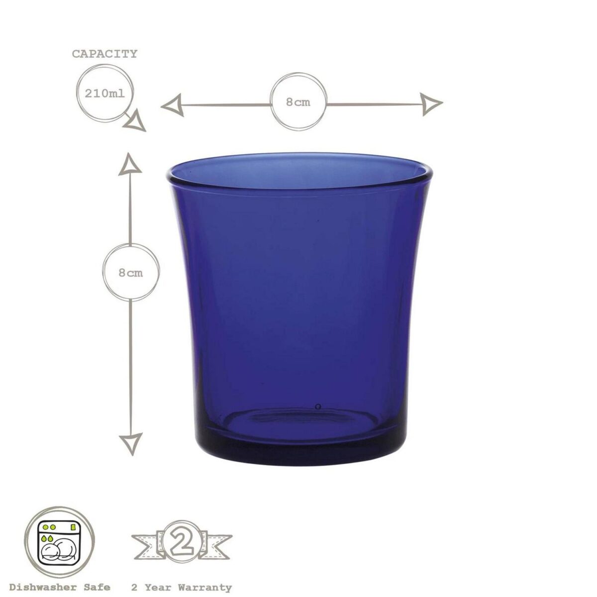 6x Duralex Lys Tumbler Glasses Water Whiskey Drinking Cup Set 210ml Sapphire - Image 3
