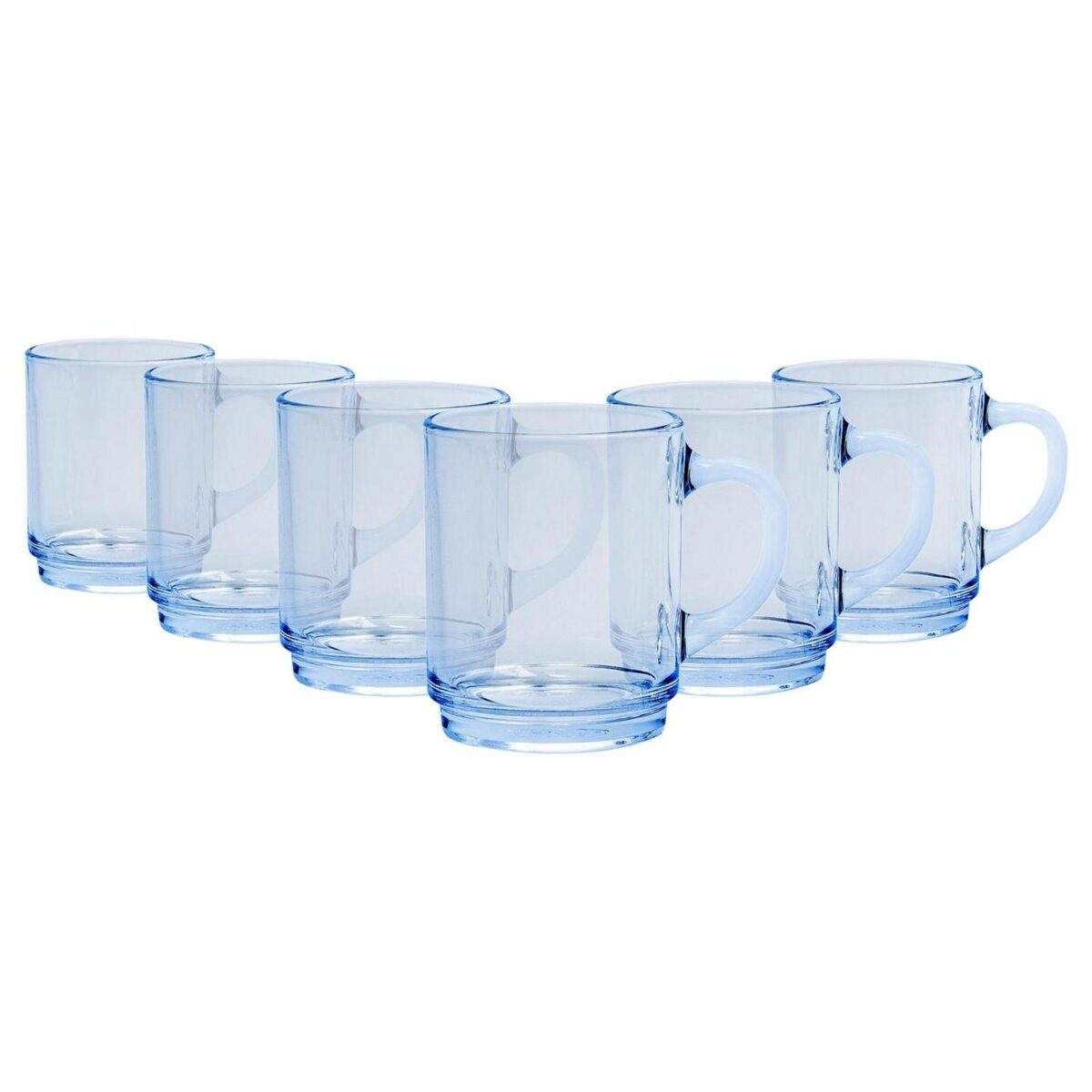 6x Duralex Marine 260ml Versailles Glass Coffee Mugs Cappuccino Tea Cup Mug - Image 1