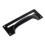 6x Filing Cabinet Cup Handle with Card Frame Cast Iron 130mm x 50mm Black - Image 3
