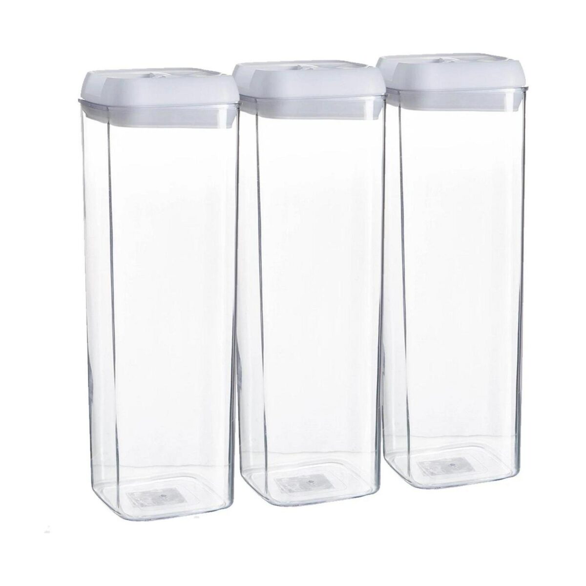 6x Flip Lock Plastic Food Storage Containers Kitchen Food Canister 1.9 Litre - Image 1
