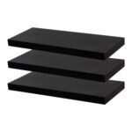 6x Floating Wall Shelves Wooden Wall Storage Living Room Bedroom 60cm Black