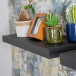 6x Floating Wall Shelves Wooden Wall Storage Living Room Bedroom 60cm Black - Image 6