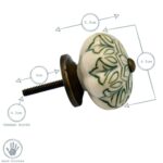 6x Floral Ceramic Cabinet Knobs Vintage Cupboard Door Drawer Handles Navy - Image 3