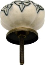 6x Floral Ceramic Cabinet Knobs Vintage Cupboard Door Drawer Handles Black - Image 4