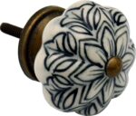 6x Floral Ceramic Cabinet Knobs Vintage Cupboard Door Drawer Handles Black - Image 5