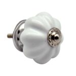 6x Floral Ceramic Cabinet Knobs Vintage Cupboard Door Drawer Handles White - Image 4