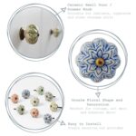 6x Floral Ceramic Cabinet Knobs Vintage Cupboard Door Drawer Handles Black - Image 2