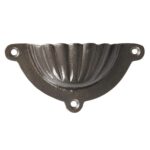6x Fluted Cabinet Cup Handle Cast Iron Cupboard Handles 95mm x 50mm Raw - Image 3