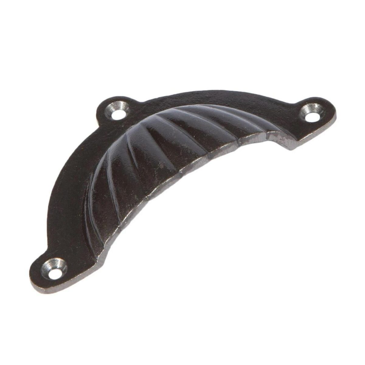 6x Fluted Cabinet Cup Handle Cast Iron Cupboard Handles 95mm x 50mm Raw - Image 4