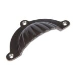 6x Fluted Cabinet Cup Handle Cast Iron Cupboard Handles 95mm x 50mm Raw - Image 4