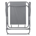 6x Folding Metal Beach Chairs Outdoor Camping Picnic Armchair Canvas Seat Grey - Image 5