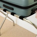 6x Folding Metal Luggage Rack Home Bedroom Suitcase Travel Storage Stand Chrome - Image 5