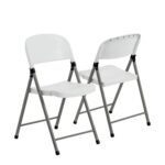 6x Folding Trestle Chairs Heavy Duty Outdoor Picnic Events Furniture White