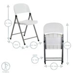 6x Folding Trestle Chairs Heavy Duty Outdoor Picnic Events Furniture White - Image 3