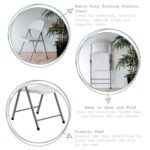 6x Folding Trestle Chairs Heavy Duty Outdoor Picnic Events Furniture White - Image 2
