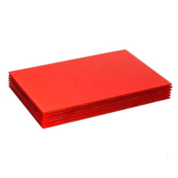 6x Glass Placemats Set Dinner Table Place Mats, Red, 40 x 30 cm