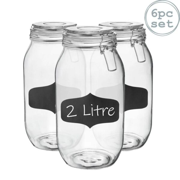6x Glass Storage Jar 114389a0a4f08b3ac7d748b449bb3124