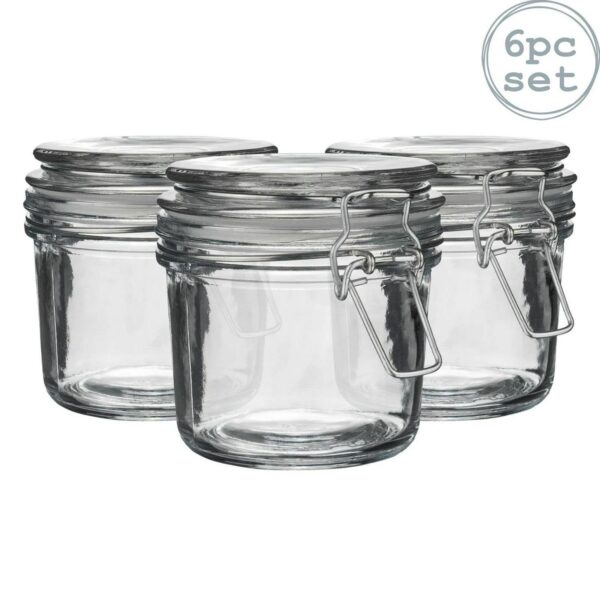6x Glass Storage Jar 235e14aaefca55b8dc67543326478d45