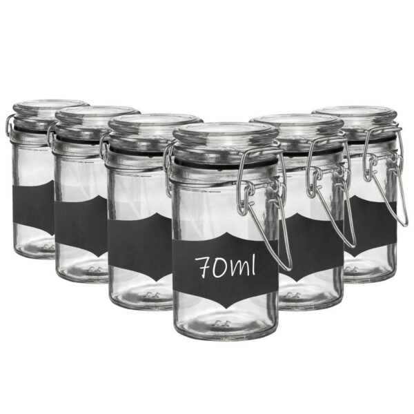 6x Glass Storage Jar 2c526f6176540d6f4642e7e4c62dfd3d