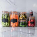 6x Glass Storage Jars Vintage Food Preserving Container 1.5 Litre Orange Seal - Image 7