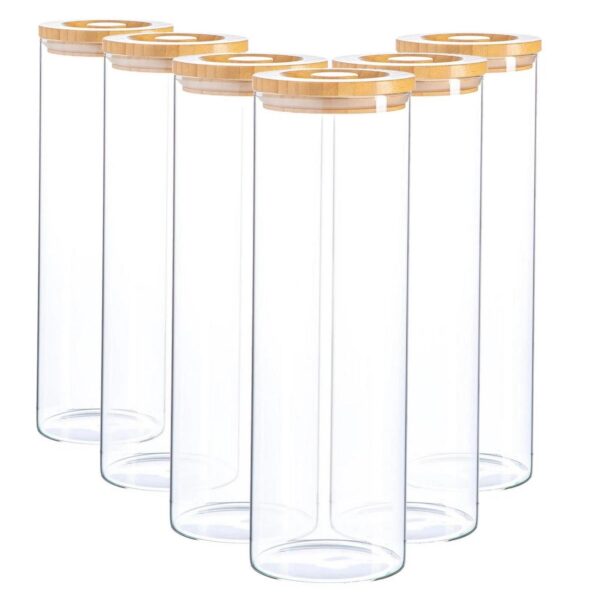 6x Glass Storage Jar 5e2e4ff9c53ad9d2278e006cc447f484