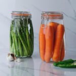6x Glass Storage Jars Vintage Food Preserving Container 1.5 Litre Orange Seal - Image 6