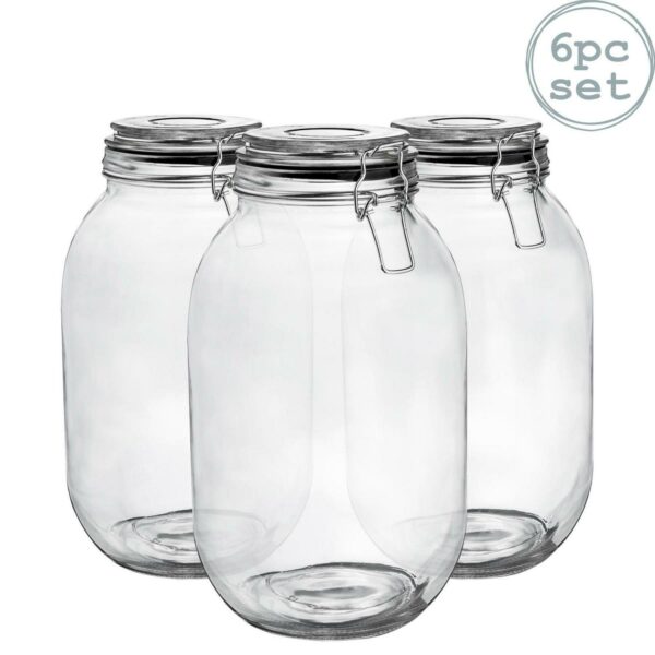 6x Glass Storage Jar 6bc97b0c2a3e08717d796b361e9b8dbd