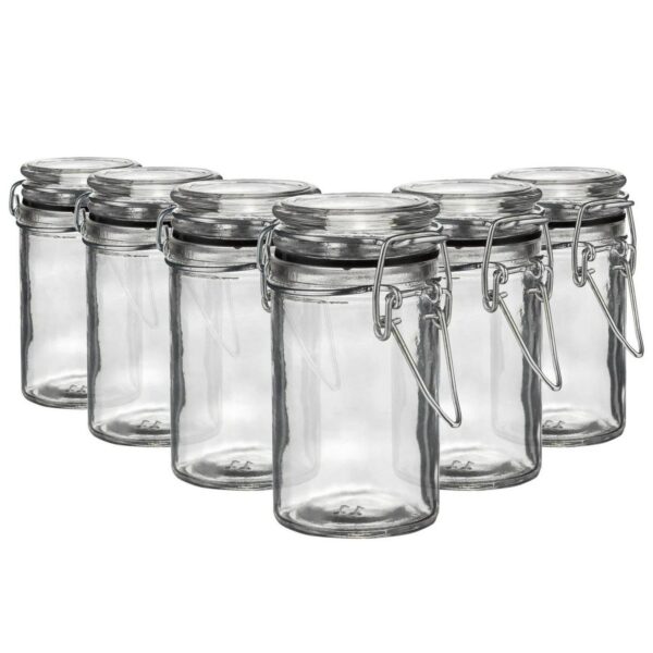 6x Glass Storage Jar 7335d1ea367f669bc264eca75bfa0ccb