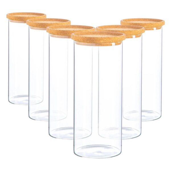 6x Glass Storage Jar 8120d14d6807f985c85ea56a3a91b356